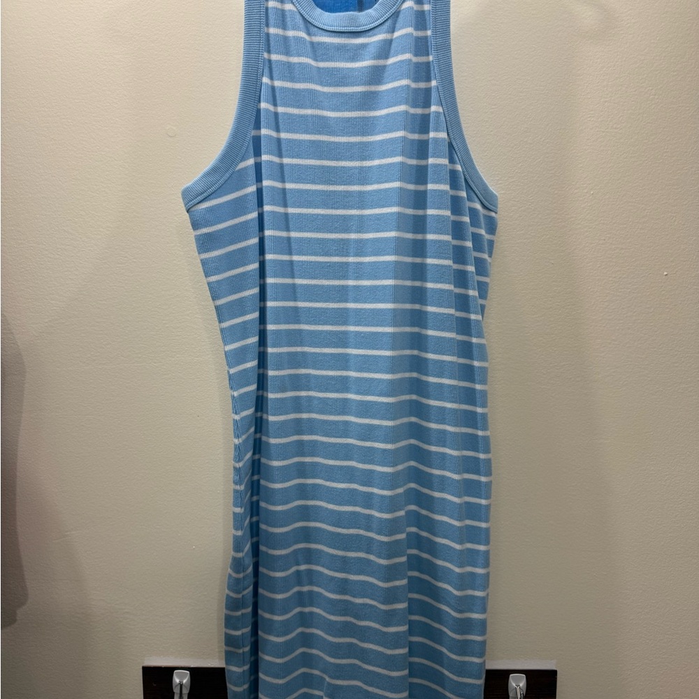 SO Light Blue and White Striped Top